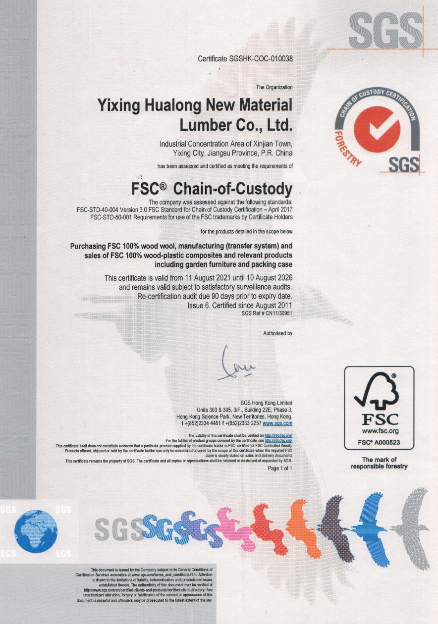 FSC Certificate certificate issued to BetterTree