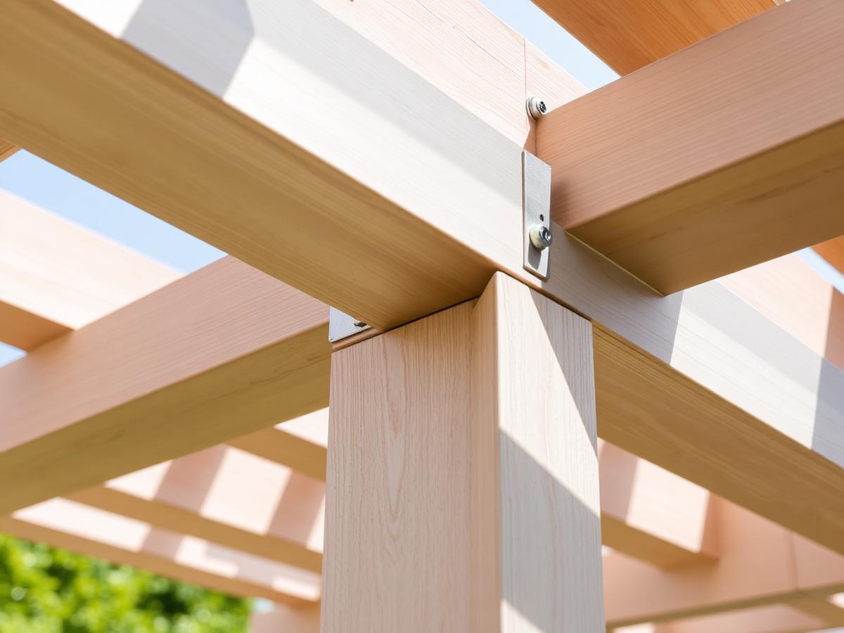 Aluminium-reinforced beam joint with stainless fixings